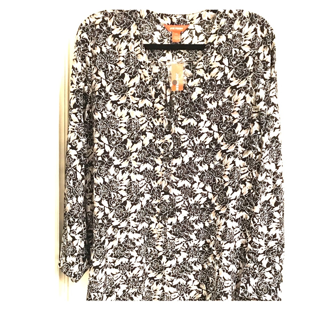 Joe Fresh black and white floral print dress